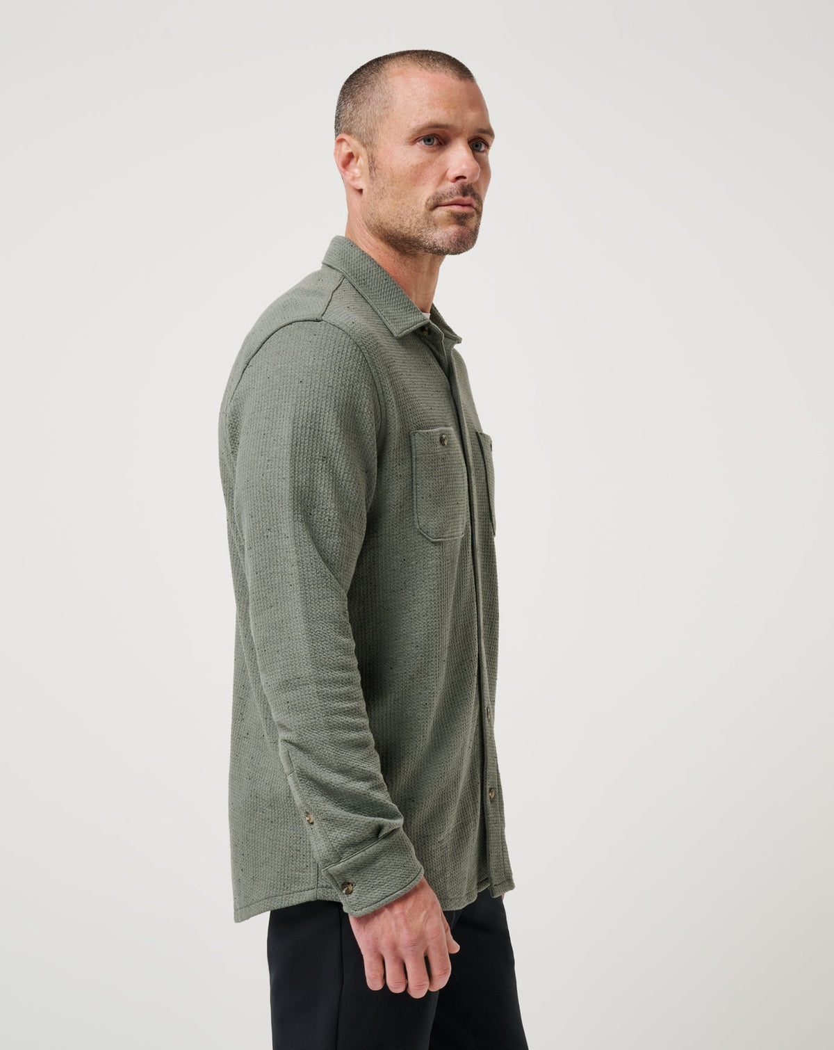 Cloud Waffle Shirt Jacket Dark Olive | Travis Mathew Trusted