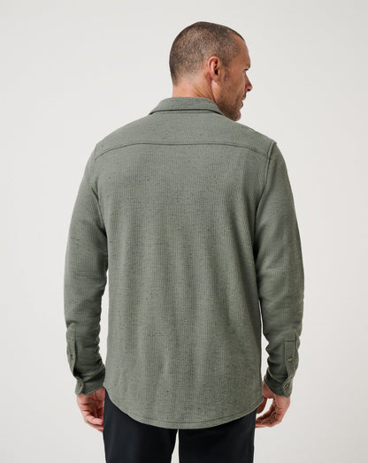 Cloud Waffle Shirt Jacket Dark Olive | Travis Mathew Trusted