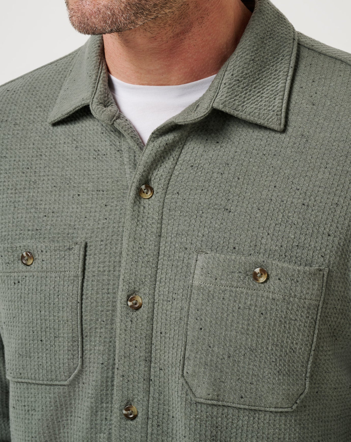 Cloud Waffle Shirt Jacket Dark Olive | Travis Mathew Trusted