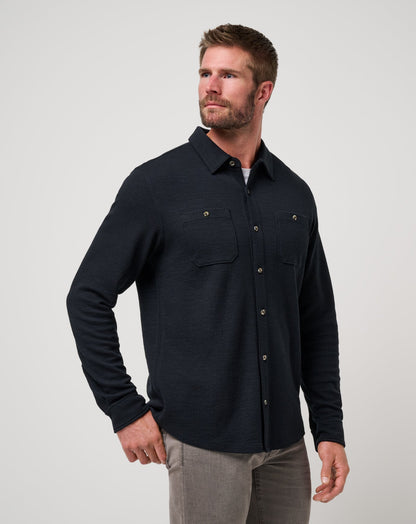 Cloud Waffle Shirt Jacket Black | Travis Mathew Exclusive