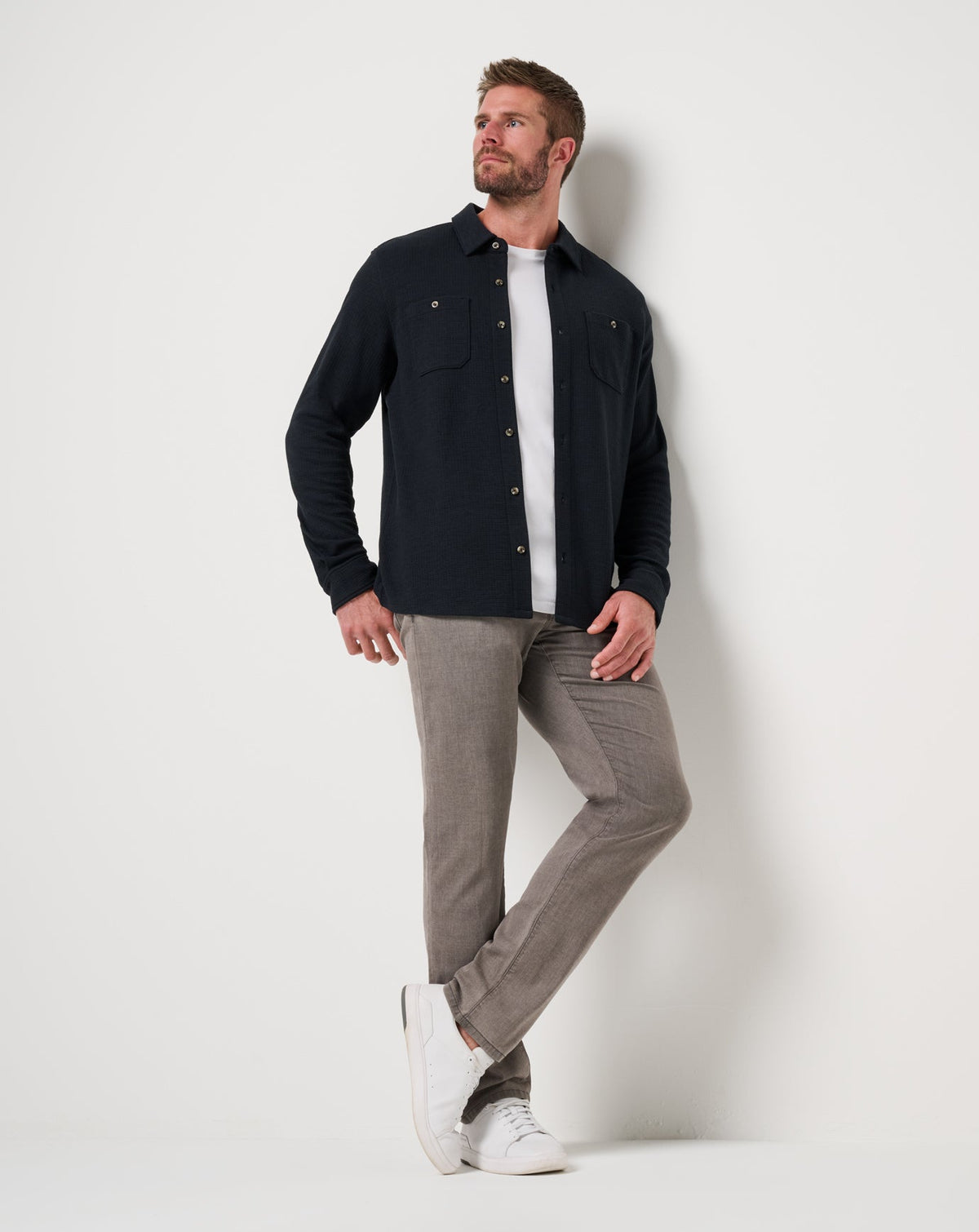 Cloud Waffle Shirt Jacket Black | Travis Mathew Exclusive