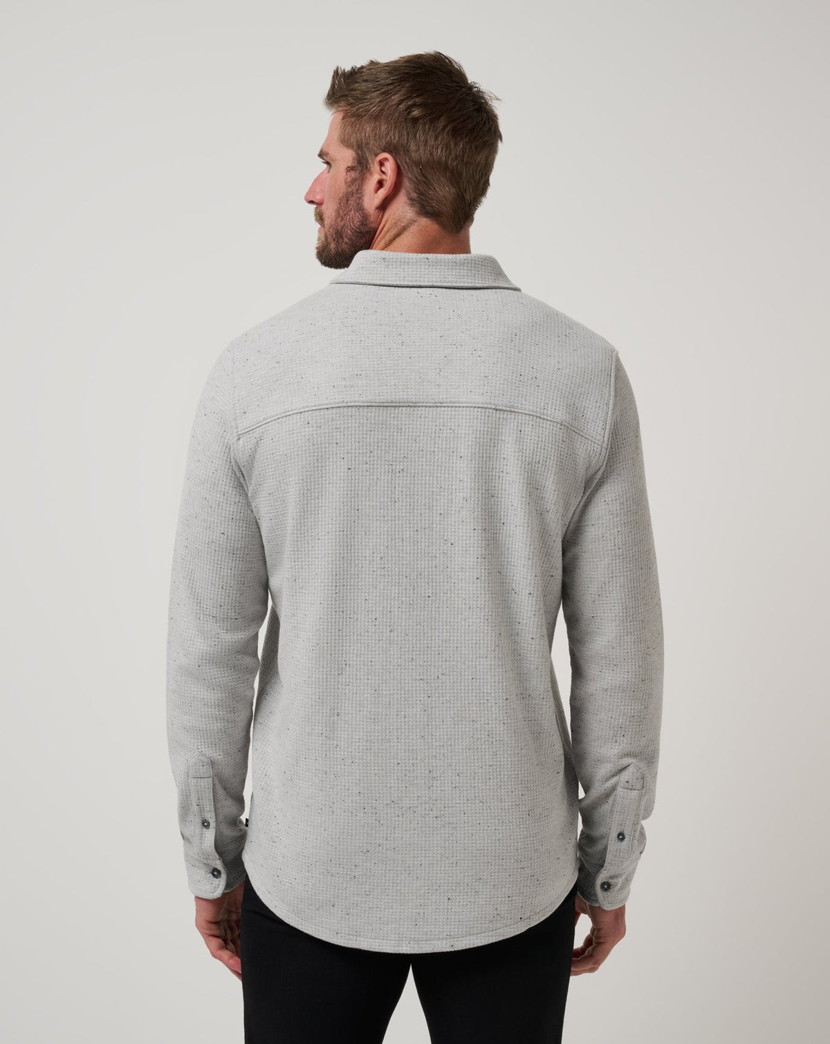 Cloud Waffle Shirt Jacket Heather Light Grey | Travis Mathew Premium
