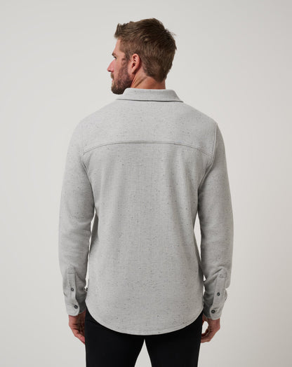 Cloud Waffle Shirt Jacket Heather Light Grey | Travis Mathew Premium