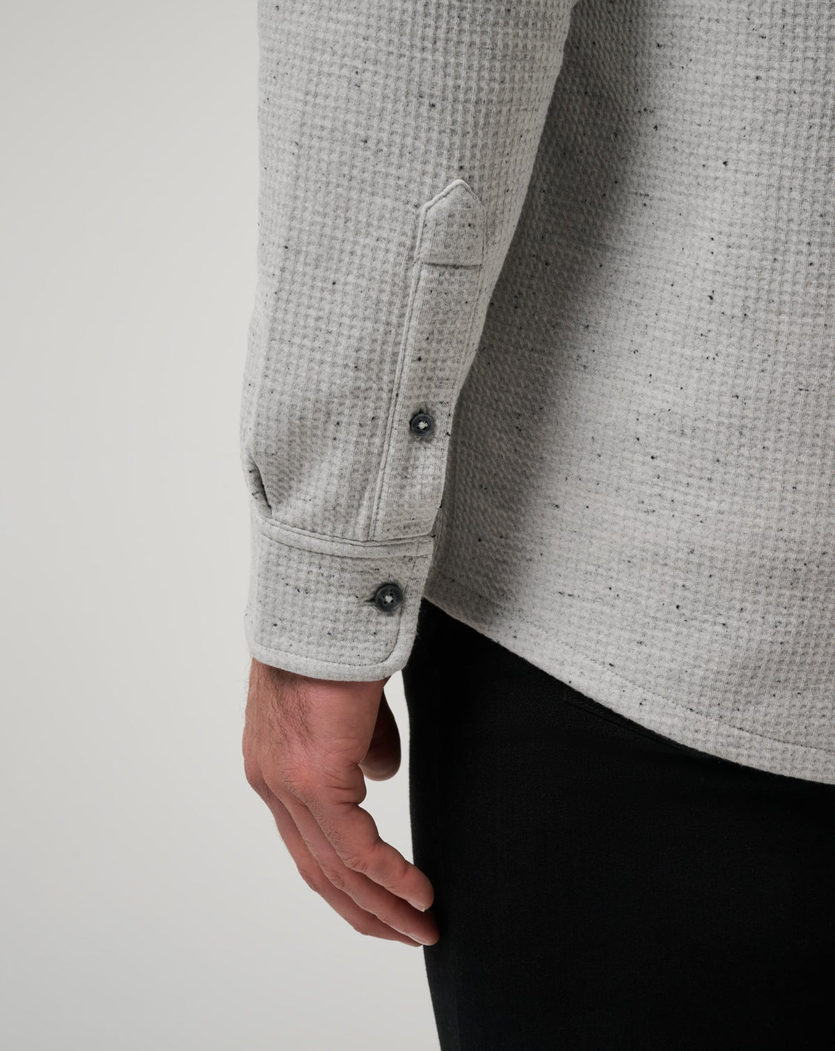 Cloud Waffle Shirt Jacket Heather Light Grey | Travis Mathew Premium
