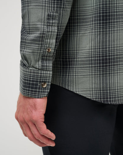 Cloud Flannel Plaid Button-Up Dark Olive | Travis Mathew Latest