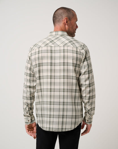 Cloud Flannel Plaid Button-Up Birch | Travis Mathew Value