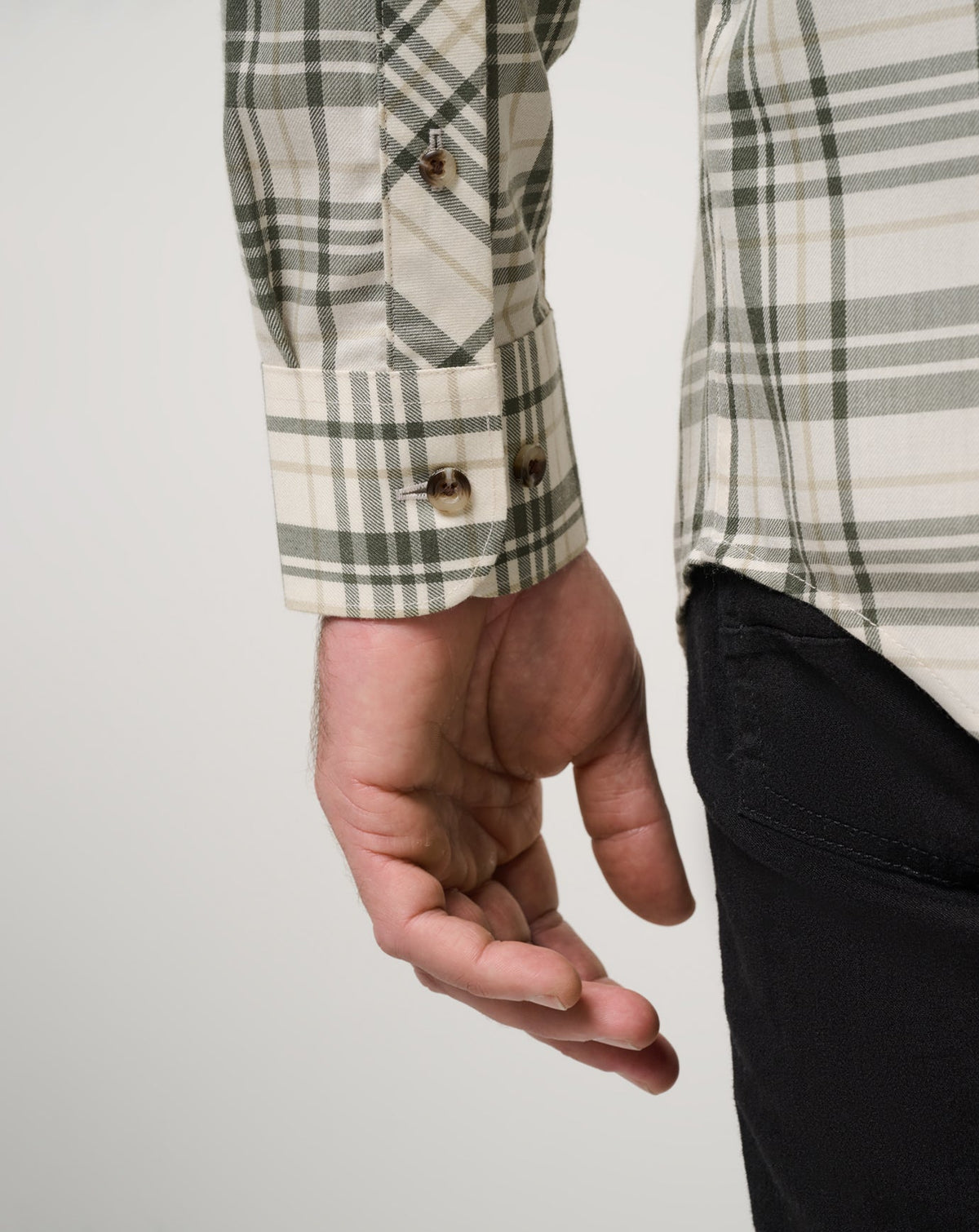 Cloud Flannel Plaid Button-Up Birch | Travis Mathew Value