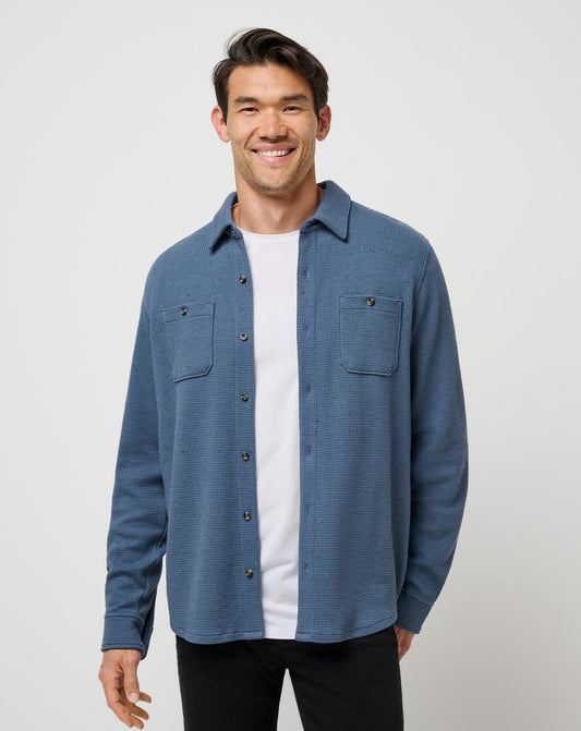 Cloud Waffle Shirt Jacket Bering Sea | Travis Mathew Trusted
