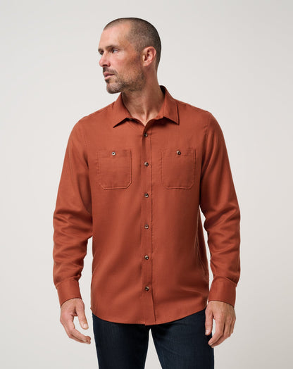 Cloud Flannel Button-Up Maple | Travis Mathew Popular