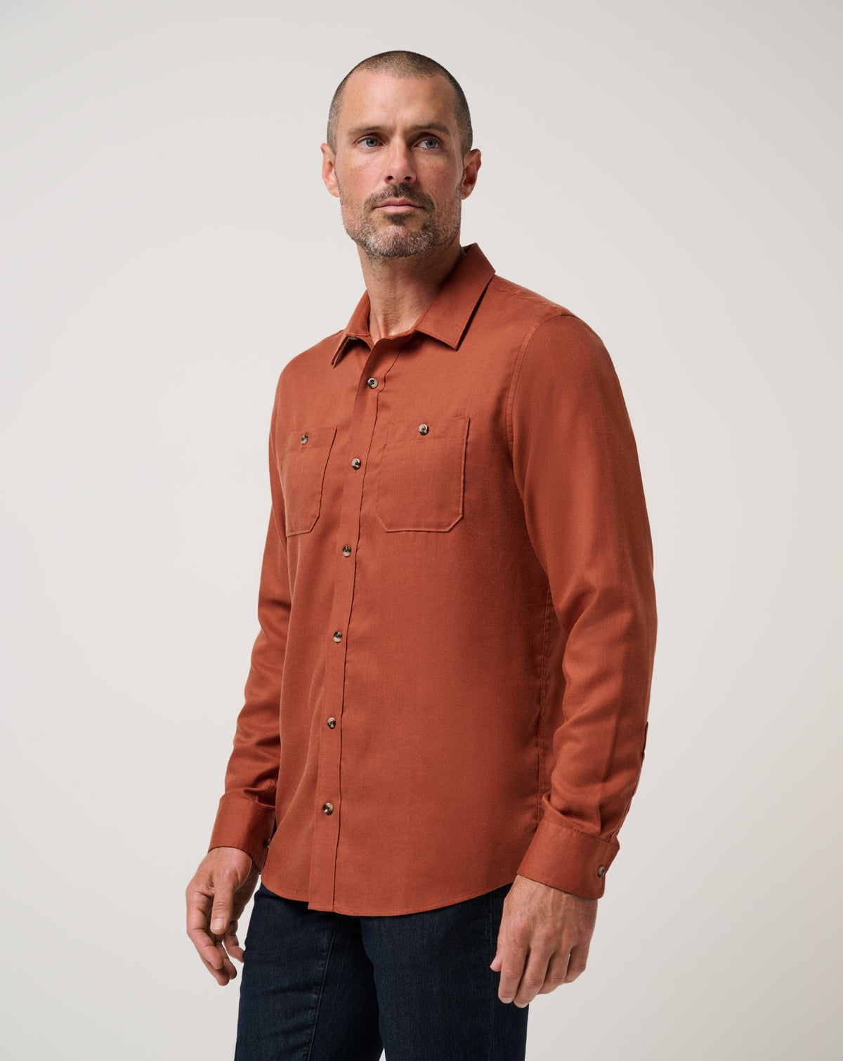 Cloud Flannel Button-Up Maple | Travis Mathew Popular