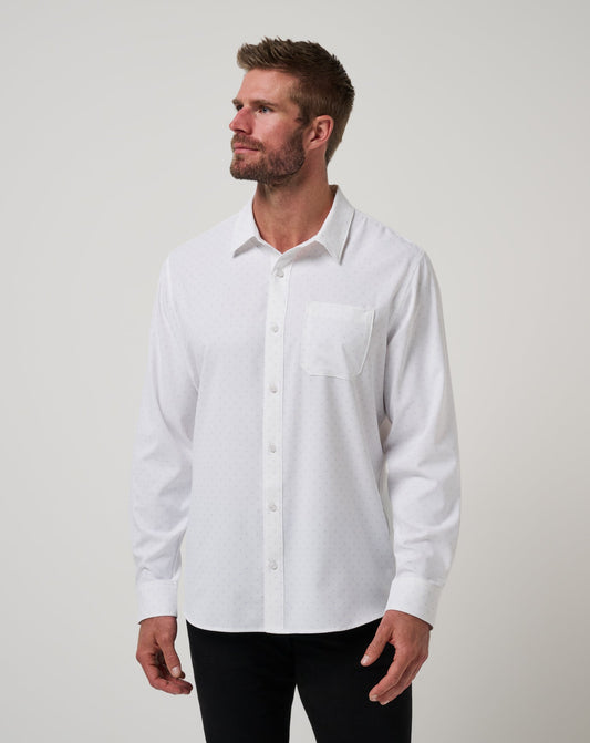 Techwoven Tidbits Button-Up White | Travis Mathew Great Value