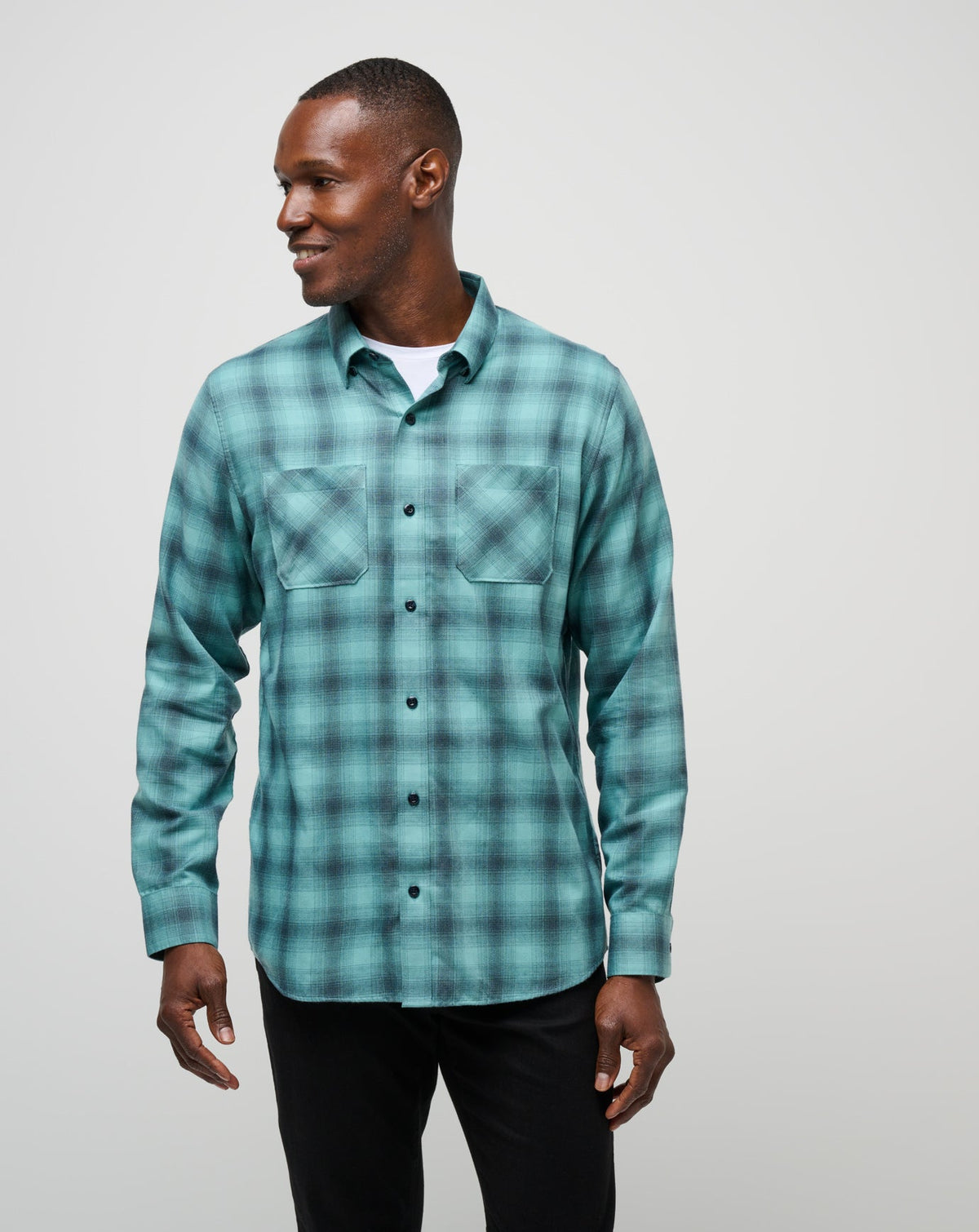 Cloud Flannel Plaid Button-Up Total Eclipse/Cameo | Travis Mathew Deals