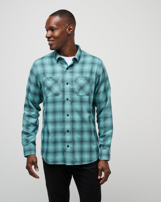 Cloud Flannel Plaid Button-Up Total Eclipse/Cameo | Travis Mathew Deals
