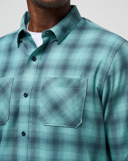 Cloud Flannel Plaid Button-Up Total Eclipse/Cameo | Travis Mathew Deals