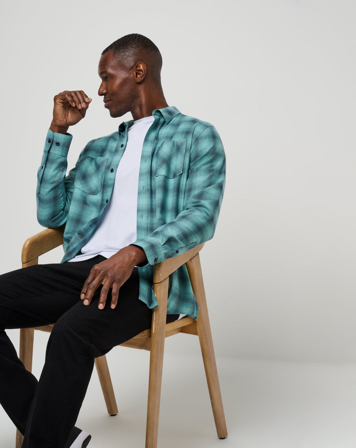 Cloud Flannel Plaid Button-Up Total Eclipse/Cameo | Travis Mathew Deals