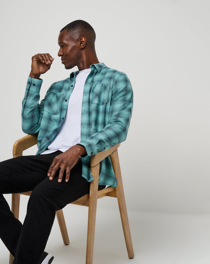 Cloud Flannel Plaid Button-Up Total Eclipse/Cameo | Travis Mathew Deals