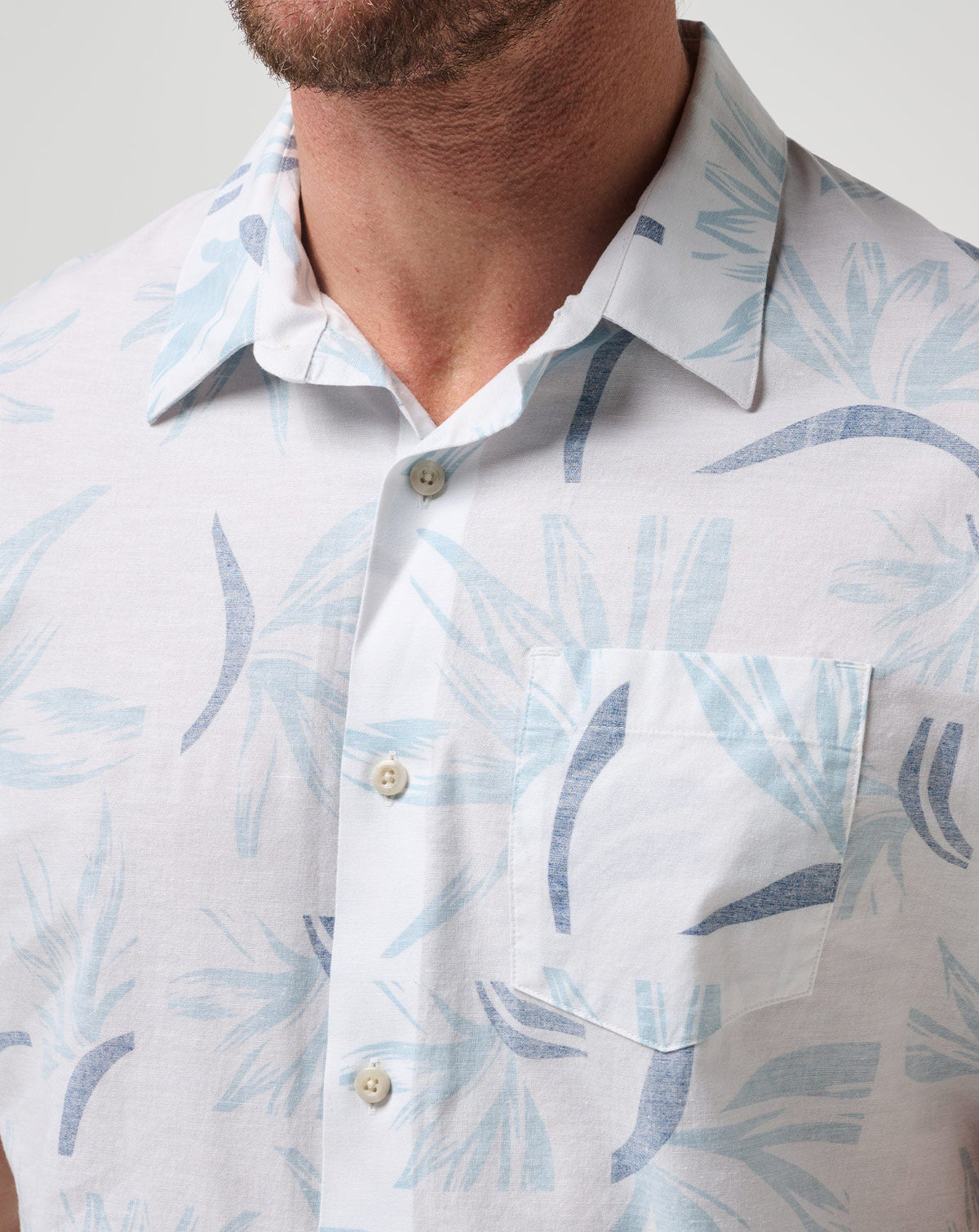 The Thick Of It Button-Up White/Quiet Harbor | Travis Mathew Hot Sale