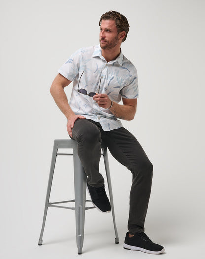 The Thick Of It Button-Up White/Quiet Harbor | Travis Mathew Hot Sale