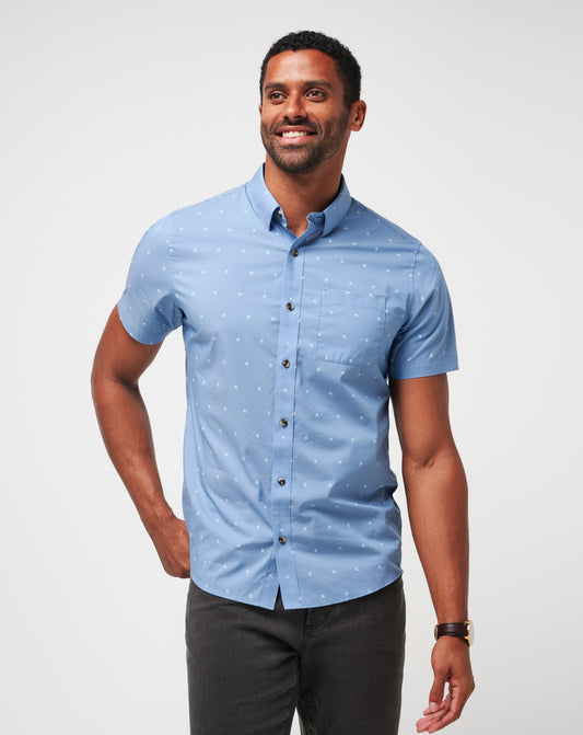 Wind It In Button-Up Heather Quiet Harbor | Travis Mathew Customer Favorite