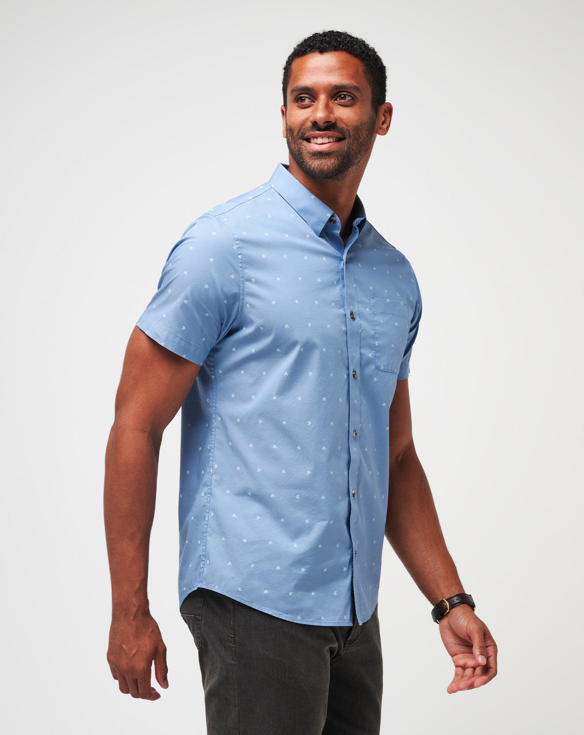 Wind It In Button-Up Heather Quiet Harbor | Travis Mathew Customer Favorite
