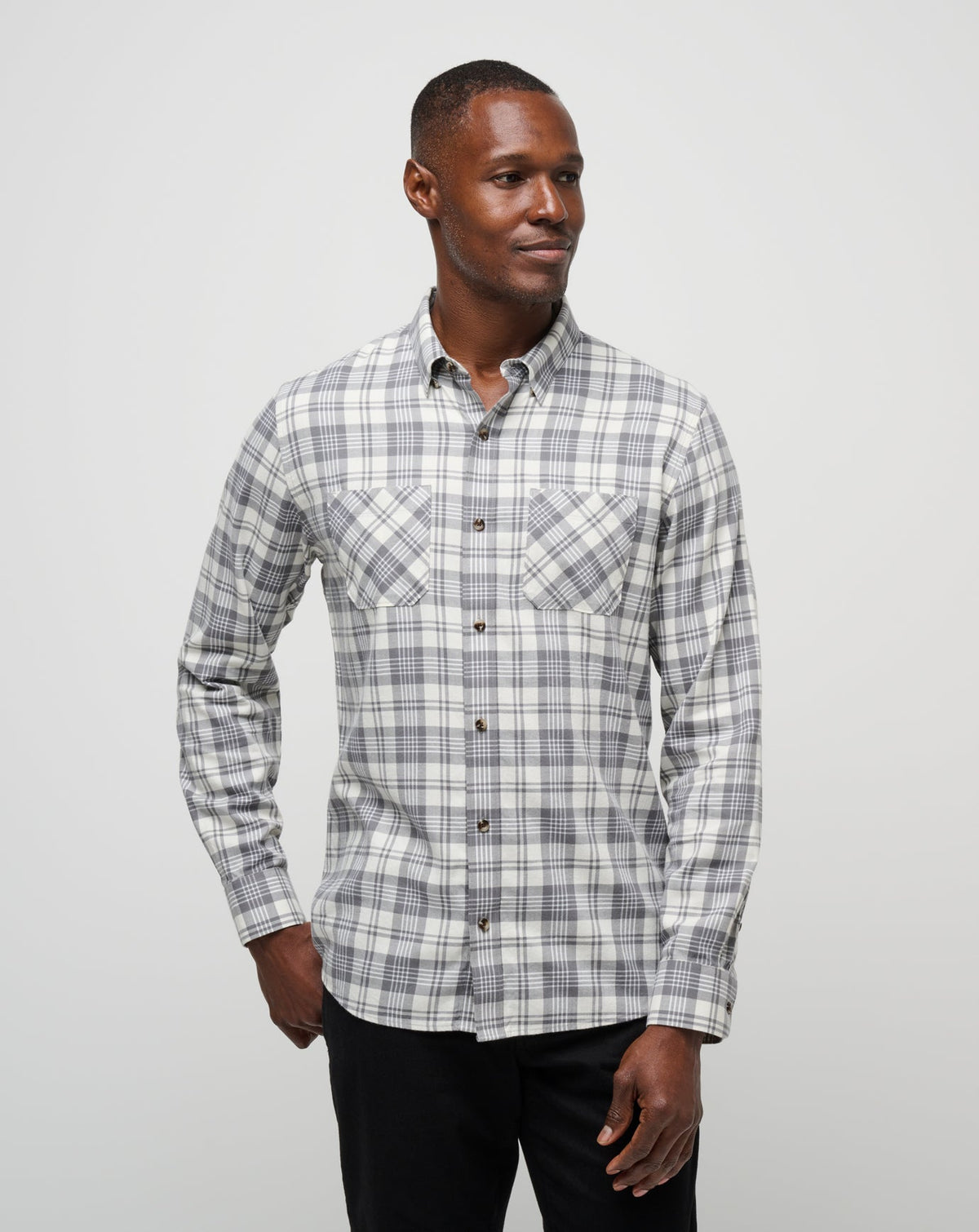 Cloud Flannel Plaid Button-Up Vanilla Ice/Quiet Shade | Travis Mathew Quality