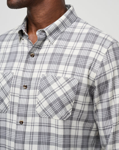 Cloud Flannel Plaid Button-Up Vanilla Ice/Quiet Shade | Travis Mathew Quality