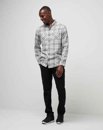 Cloud Flannel Plaid Button-Up Vanilla Ice/Quiet Shade | Travis Mathew Quality