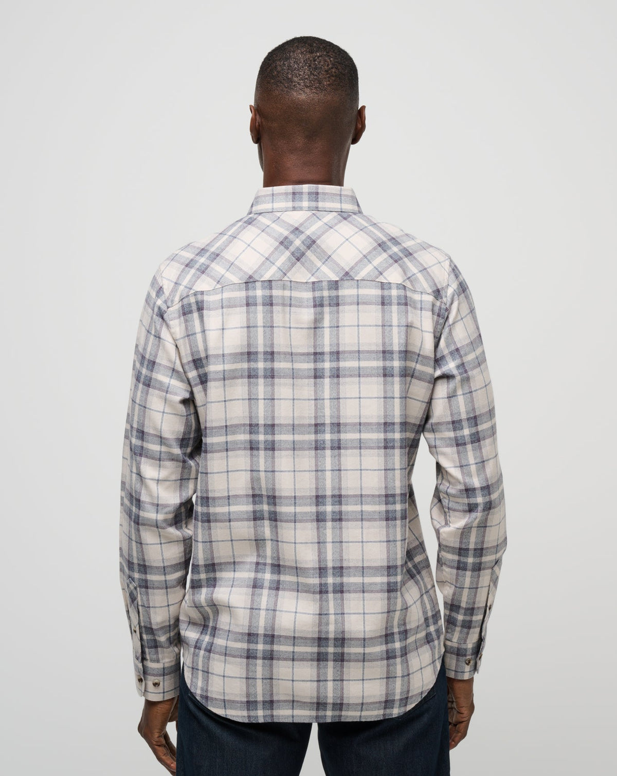 Cloud Flannel Plaid Button-Up Oxford Tan/Plum | Travis Mathew Classic