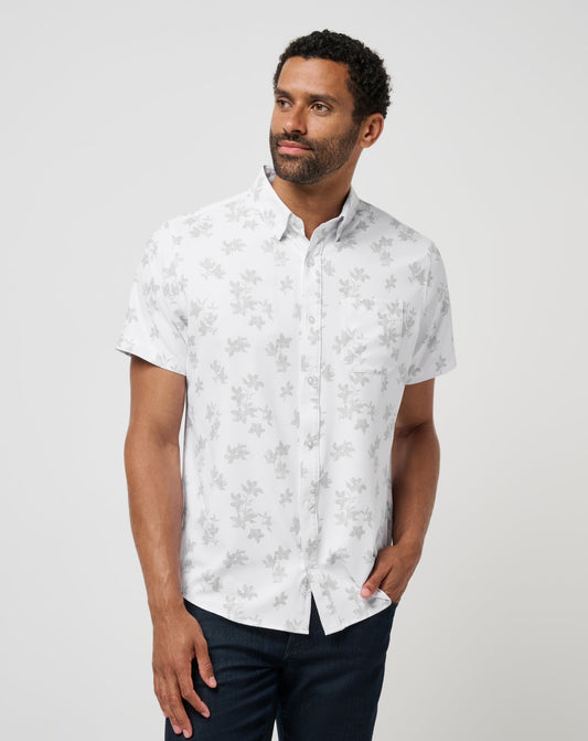 Mist On The Lake Button-Up White | Travis Mathew Exclusive