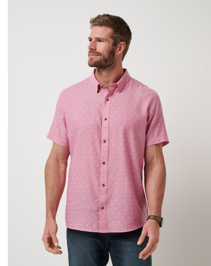 Early Check In Button-Up Heather Rose Wine | Travis Mathew Latest