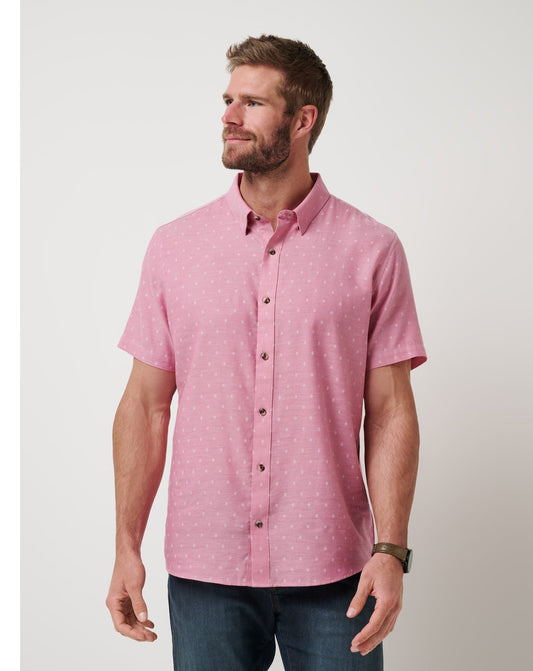 Early Check In Button-Up Heather Rose Wine | Travis Mathew Latest