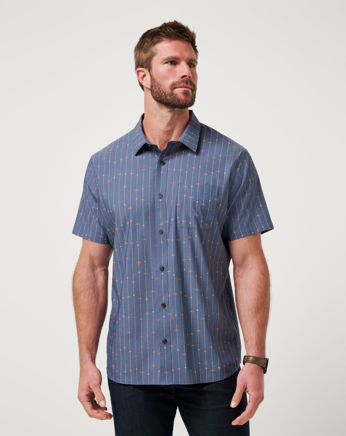 Deco Button-Up Heather Mood Indigo | Travis Mathew Best Seller