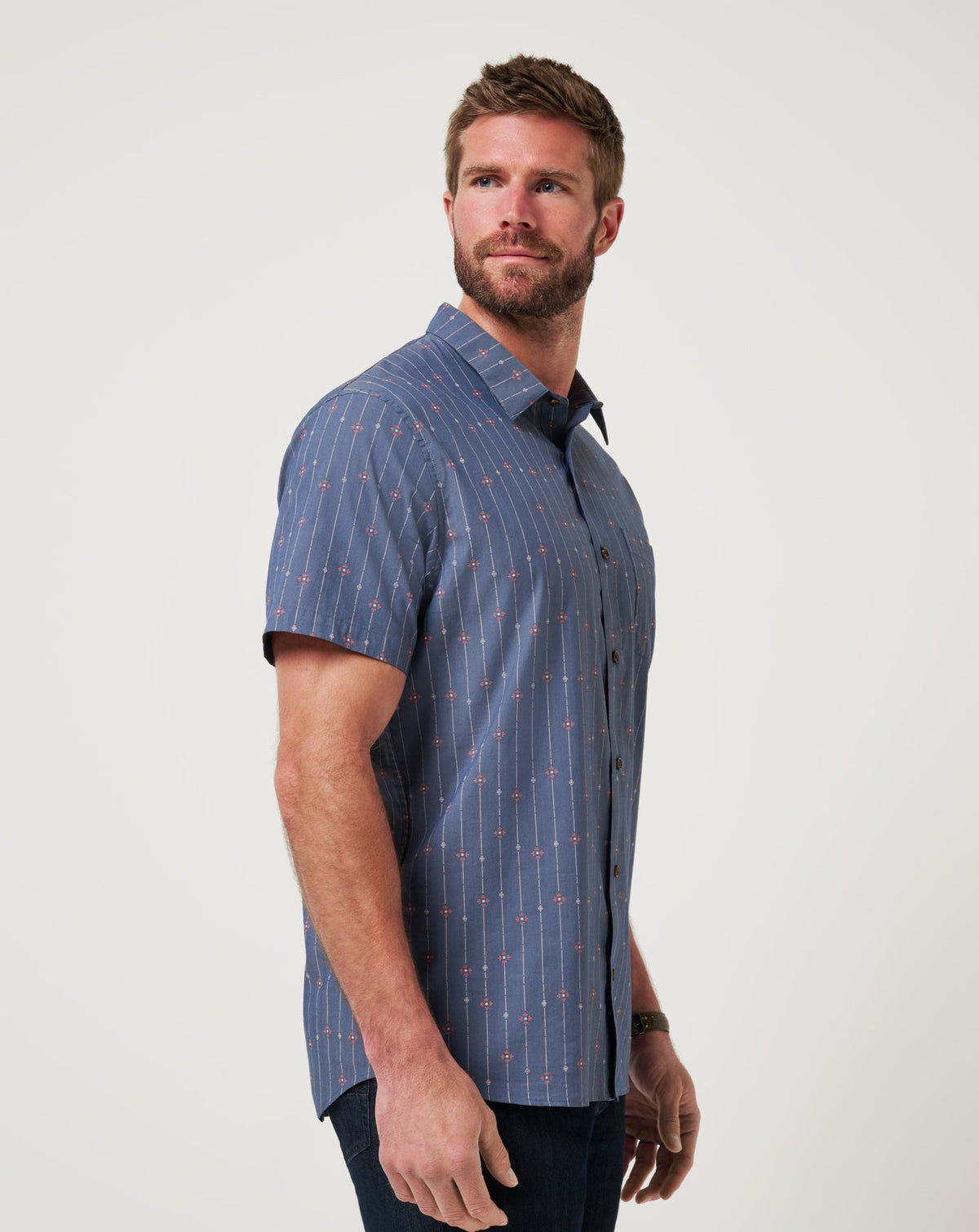 Deco Button-Up Heather Mood Indigo | Travis Mathew Best Seller