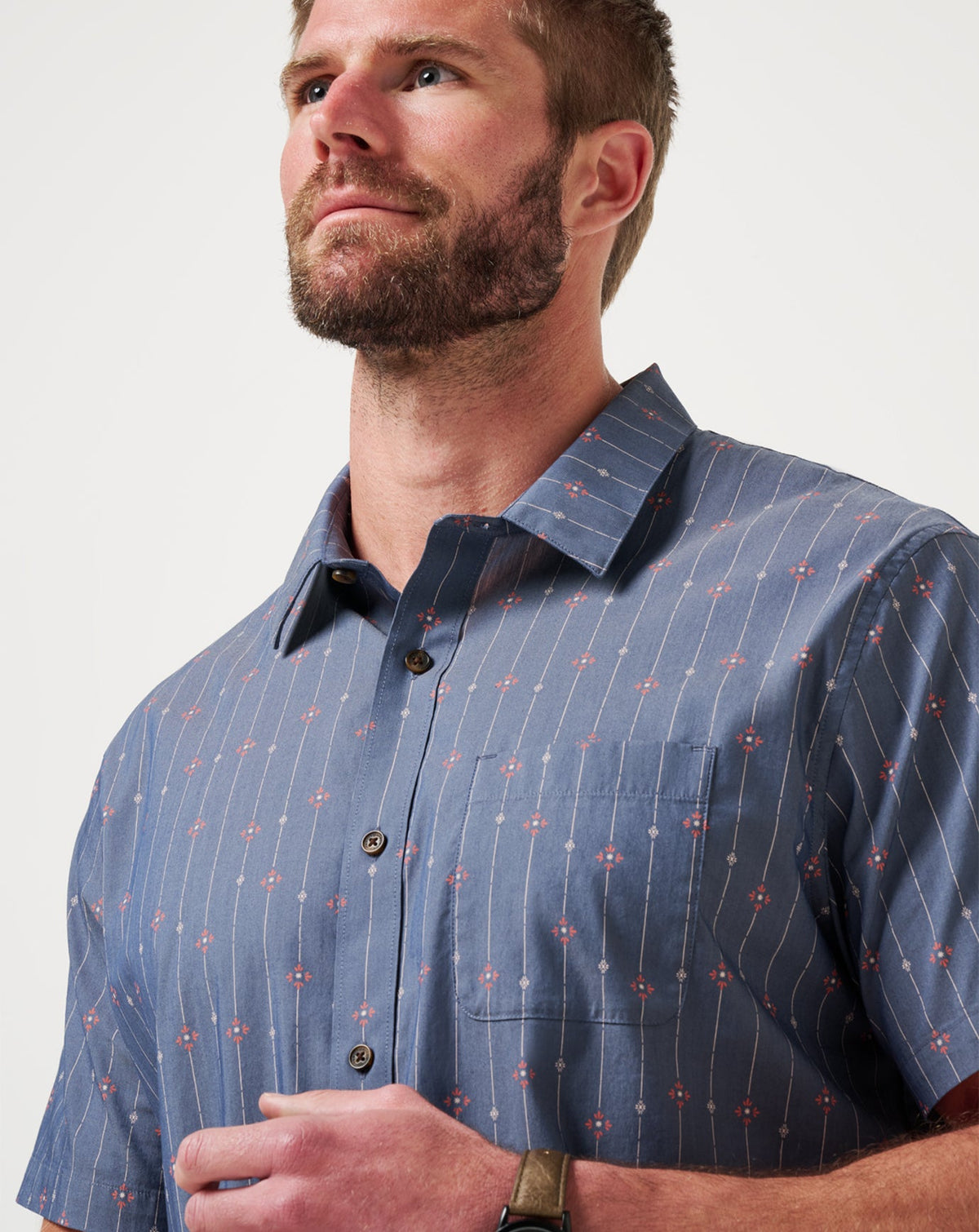 Deco Button-Up Heather Mood Indigo | Travis Mathew Best Seller