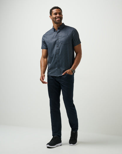 Techwoven Country Mile Button-Up Black | Travis Mathew Trusted