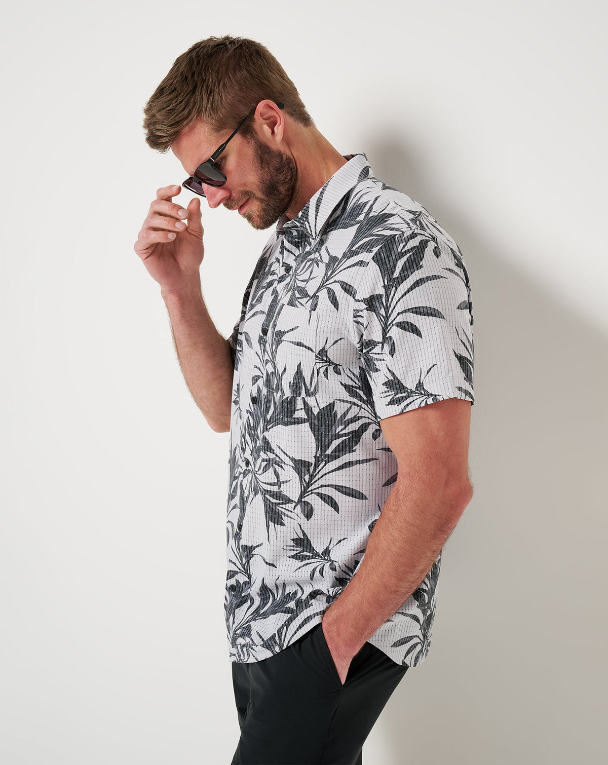 Light Map Button-Up Micro Chip | Travis Mathew Best Price