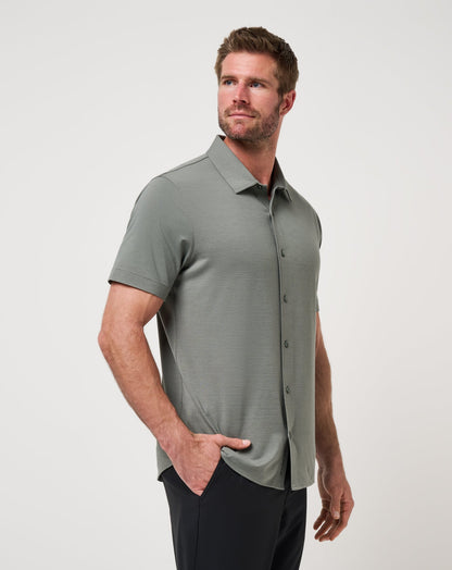 The Heater Button-Up Dark Olive | Travis Mathew Popular