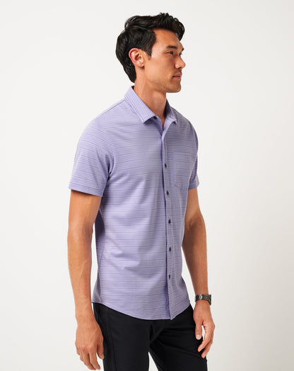 Knit Trip To The City Button-Up Heather Violet Storm | Travis Mathew Trusted