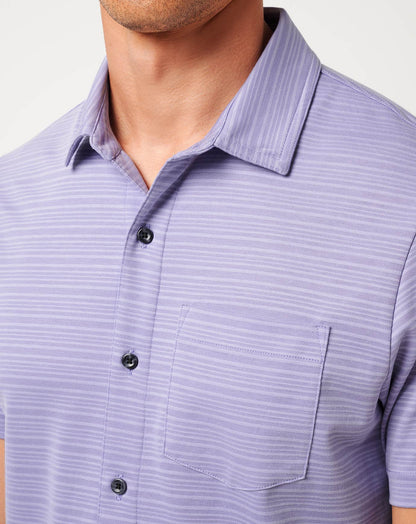 Knit Trip To The City Button-Up Heather Violet Storm | Travis Mathew Trusted