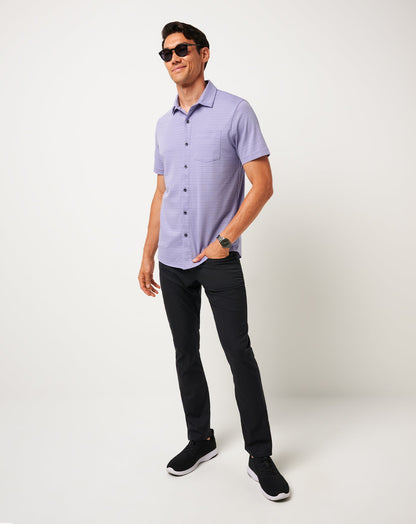 Knit Trip To The City Button-Up Heather Violet Storm | Travis Mathew Trusted