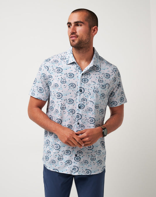 Knit Flourish Button-Up White | Travis Mathew Latest
