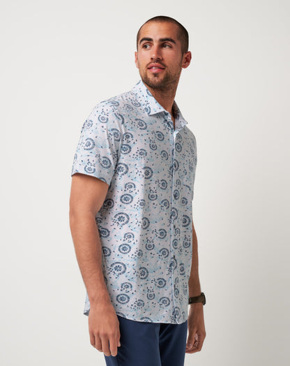 Knit Flourish Button-Up White | Travis Mathew Latest