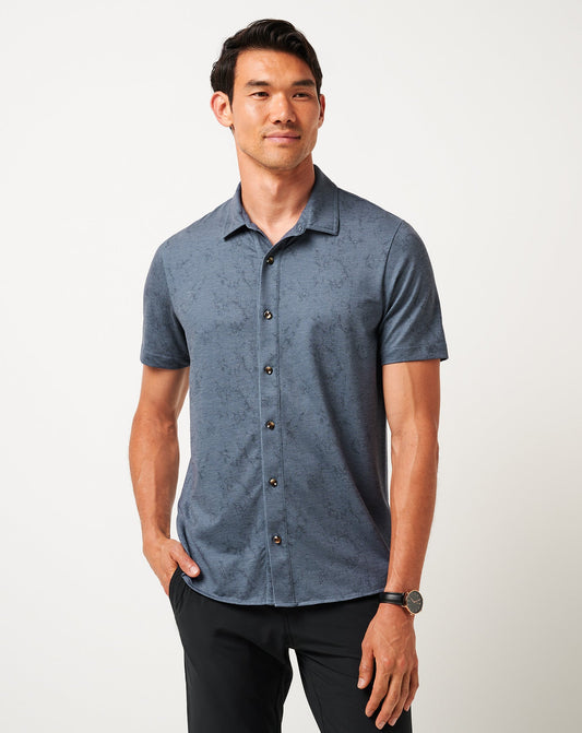 Knit Featherweight Tides Button-Up Mood Indigo/Vintage Indigo | Travis Mathew Everyday