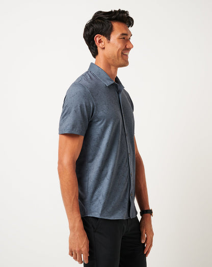 Knit Featherweight Tides Button-Up Mood Indigo/Vintage Indigo | Travis Mathew Everyday