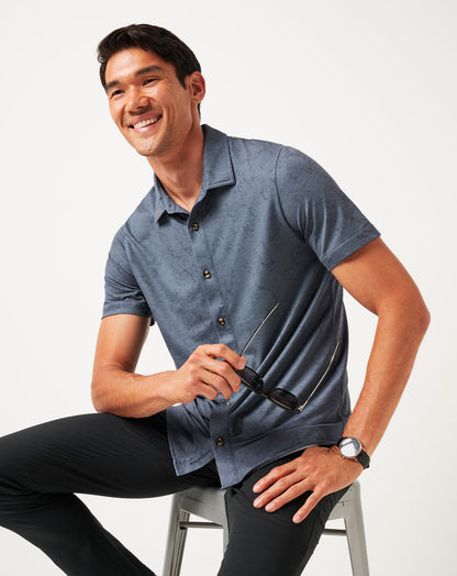 Knit Featherweight Tides Button-Up Mood Indigo/Vintage Indigo | Travis Mathew Everyday