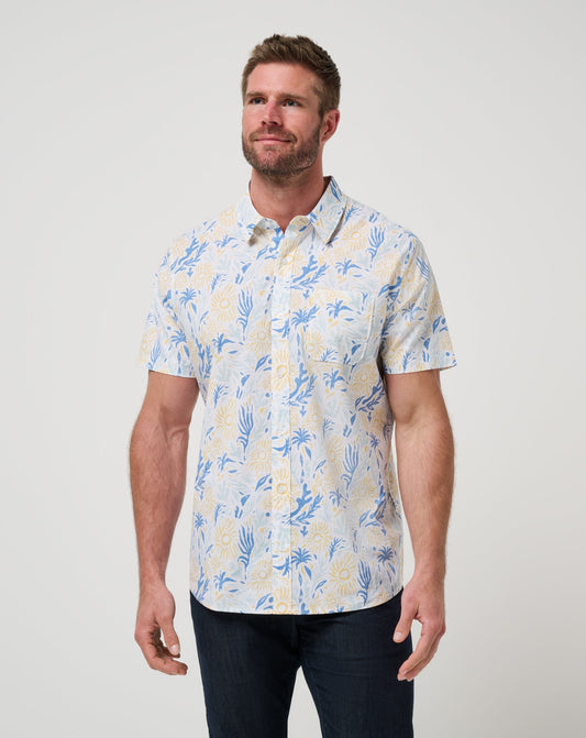 Souvenir City Button-Up White | Travis Mathew Great Value