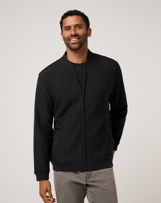 TM Social Club Bomber Heather Black | Travis Mathew Recommended