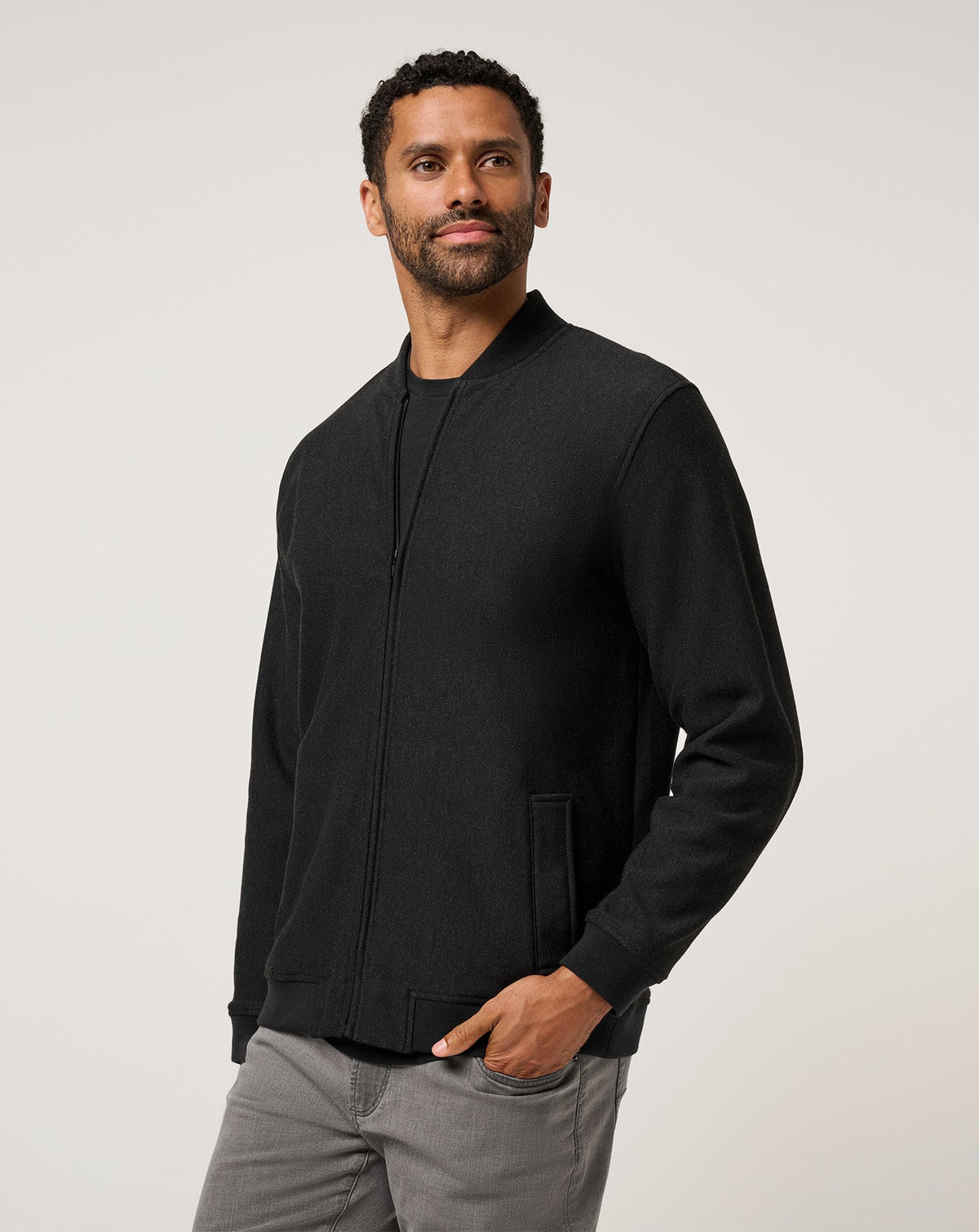 TM Social Club Bomber Heather Black | Travis Mathew Recommended