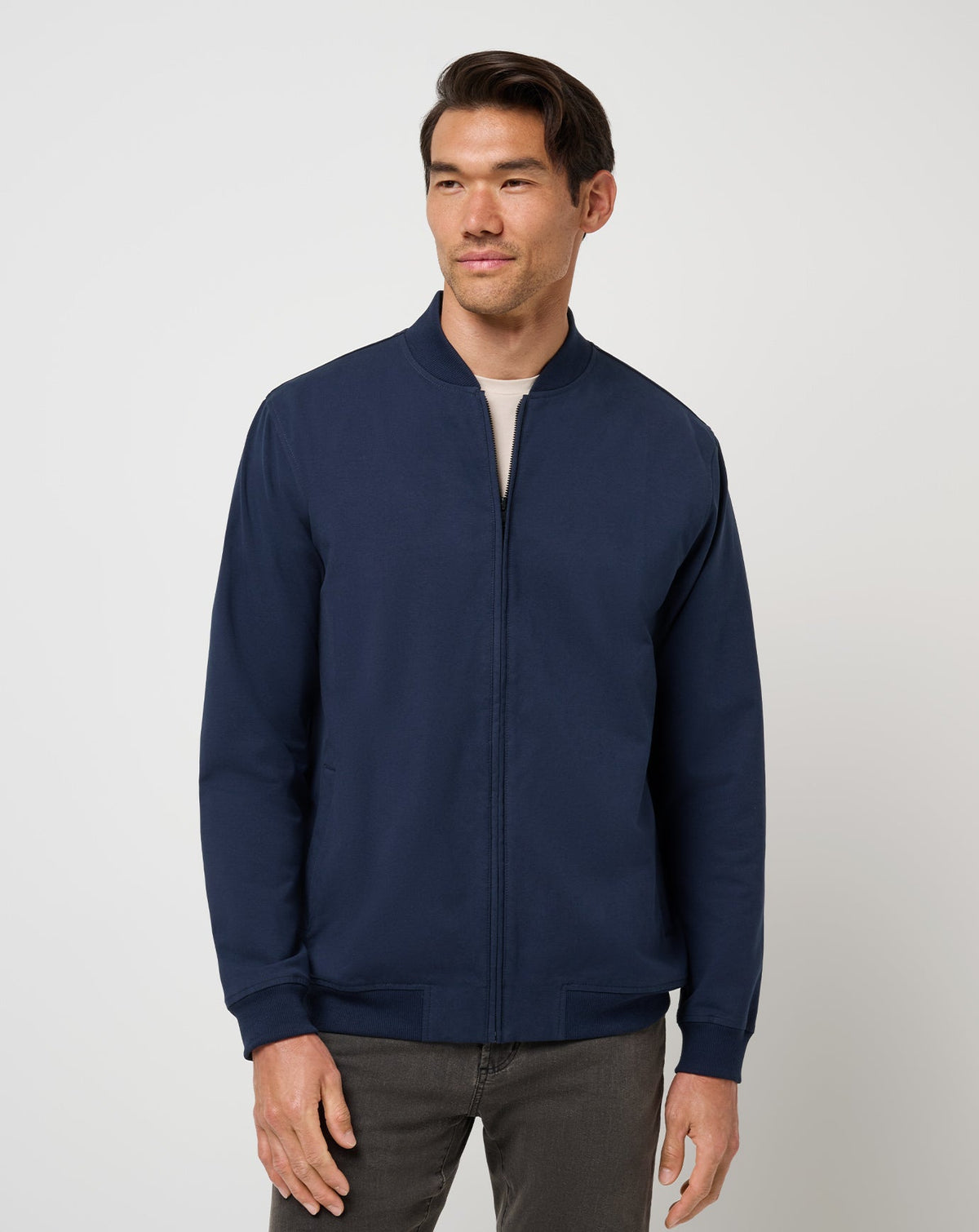 Stretchknit Bomber Jacket Total Eclipse | Travis Mathew Featured