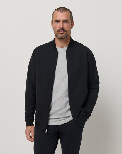 Stretchknit Bomber Jacket Black | Travis Mathew Premium